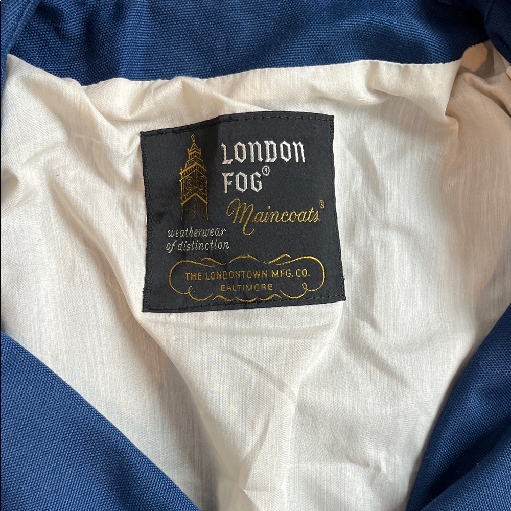 Vintage London Fog Navy Double-Breasted Main Coat Size S - Picture 2 of 16